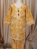 Mustard Yellow Floral Vine Printed Design Cotton Kids Co-Ord Set