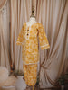 Mustard Yellow Floral Vine Printed Design Cotton Kids Co-Ord Set