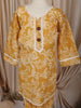 Mustard Yellow Floral Vine Printed Design Cotton Kids Co-Ord Set