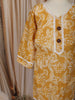 Mustard Yellow Floral Vine Printed Design Cotton Kids Co-Ord Set