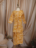 Mustard Yellow Floral Vine Printed Design Cotton Kids Co-Ord Set