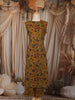 Mustard Yellow Floral Vine Printed Design Cotton Straight Cut Salwar Suit