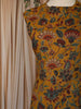 Mustard Yellow Floral Vine Printed Design Cotton Straight Cut Salwar Suit
