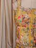 Mustard Yellow Floral Vine Printed and Beads Embroidered Design Chiffon Haldi Lehenga with Attached Dupatta