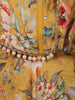 Mustard Yellow Floral Vine Printed and Beads Embroidered Design Chiffon Haldi Lehenga with Attached Dupatta