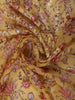 Mustard Yellow Floral Vine Sequins Embroidered Design Chiffon Fancy Saree with Lace Border