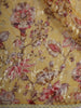 Mustard Yellow Floral Vine Sequins Embroidered Design Chiffon Fancy Saree with Lace Border