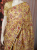 Mustard Yellow Floral Vine Sequins Embroidered Design Chiffon Fancy Saree with Lace Border