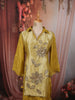 Mustard Yellow Floral Vine Sequins and Beads Embroidered Design Tissue Silk Party Wear Salwar Suit