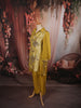 Mustard Yellow Floral Vine Sequins and Beads Embroidered Design Tissue Silk Party Wear Salwar Suit