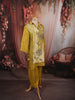 Mustard Yellow Floral Vine Sequins and Beads Embroidered Design Tissue Silk Party Wear Salwar Suit