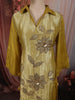 Mustard Yellow Floral Vine Sequins and Beads Embroidered Design Tissue Silk Party Wear Salwar Suit