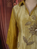 Mustard Yellow Floral Vine Sequins and Beads Embroidered Design Tissue Silk Party Wear Salwar Suit