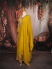 Mustard Yellow Floral Vine Sequins and Zari Embroidered Design Georgette Long Anarkali Gown with Matching Dupatta