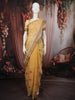Mustard Yellow Floral Vine Thread Embroidered Design Pure Tussar Party Wear Saree with Floral Border