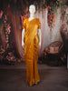 Mustard Yellow Floral Vine Zari Woven Design Pure Kanchipuram Silk Saree with Matching Zari Border