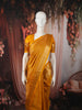 Mustard Yellow Floral Vine Zari Woven Design Pure Kanchipuram Silk Saree with Matching Zari Border