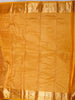 Mustard Yellow Floral Vine Zari Woven Design Pure Kanchipuram Silk Saree with Matching Zari Border