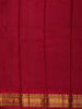 Mustard Yellow Floral Vine Zari Woven Design Semi Silk Festive Saree with Contrast Temple Zari Border