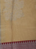 Mustard Yellow Floral Woven Art Silk Saree with Contrast Maroon Zari Border