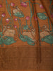 Mustard Yellow Floral Woven Design Pure Tussar Saree with Zari Border