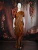 Mustard Yellow Floral Woven Design Pure Tussar Saree with Zari Border