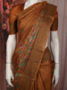 Mustard Yellow Floral Woven Design Pure Tussar Saree with Zari Border