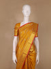 Mustard Yellow Floral Woven Pure Kanchipuram Silk Saree - Diadem