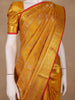 Mustard Yellow Floral Woven Pure Kanchipuram Silk Saree - Diadem