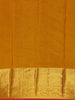 Mustard Yellow Floral Woven Pure Kanchipuram Silk Saree - Diadem