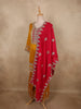 Mustard Yellow Floral Zari Embroidered Design Georgette Palazzo Suit with Dupatta