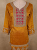 Mustard Yellow Floral Zari Embroidered Design Georgette Palazzo Suit with Dupatta