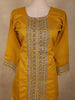 Mustard Yellow Floral Zari Embroidered Design Silk Salwar Suit with Contrast Green Dupatta