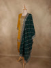 Mustard Yellow Floral Zari Embroidered Design Silk Salwar Suit with Contrast Green Dupatta