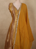 Mustard Yellow Floral Zari Woven Design Banarasi Silk Palazzo Suit with Dupatta