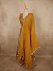Mustard Yellow Floral Zari Woven Design Banarasi Silk Palazzo Suit with Dupatta