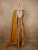 Mustard Yellow Floral Zari Woven Design Banarasi Silk Palazzo Suit with Dupatta