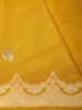 Mustard Yellow Floral Zari Woven Design Pure Banarasi Silk Saree with Floral Zari Border