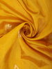Mustard Yellow Floral Zari Woven Design Pure Banarasi Silk Saree with Floral Zari Border
