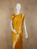 Mustard Yellow Floral Zari Woven Design Pure Banarasi Silk Saree with Floral Zari Border