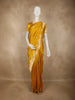 Mustard Yellow Floral Zari Woven Design Pure Banarasi Silk Saree with Floral Zari Border