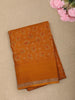 Mustard Yellow Floral and Paisley Printed Design Crepe Saree with Sequins Border