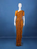 Mustard Yellow Geometric And Floral Printed Georgette Saree