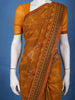 Mustard Yellow Geometric And Floral Printed Georgette Saree
