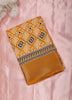Mustard Yellow Geometric Design Mixed Cotton Saree