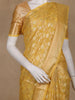 Mustard Yellow Geometric Designed Art Silk Saree