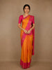 Mustard Yellow Geometric Designed Silk Saree