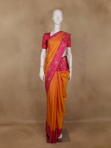 Mustard Yellow Geometric Designed Silk Saree - Diadem