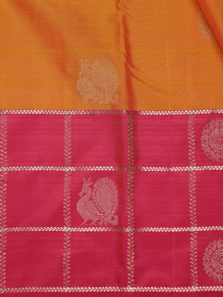 Mustard Yellow Geometric Designed Silk Saree - Diadem