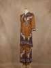 Mustard Yellow Geometric Printed Cotton Palazzo Suit